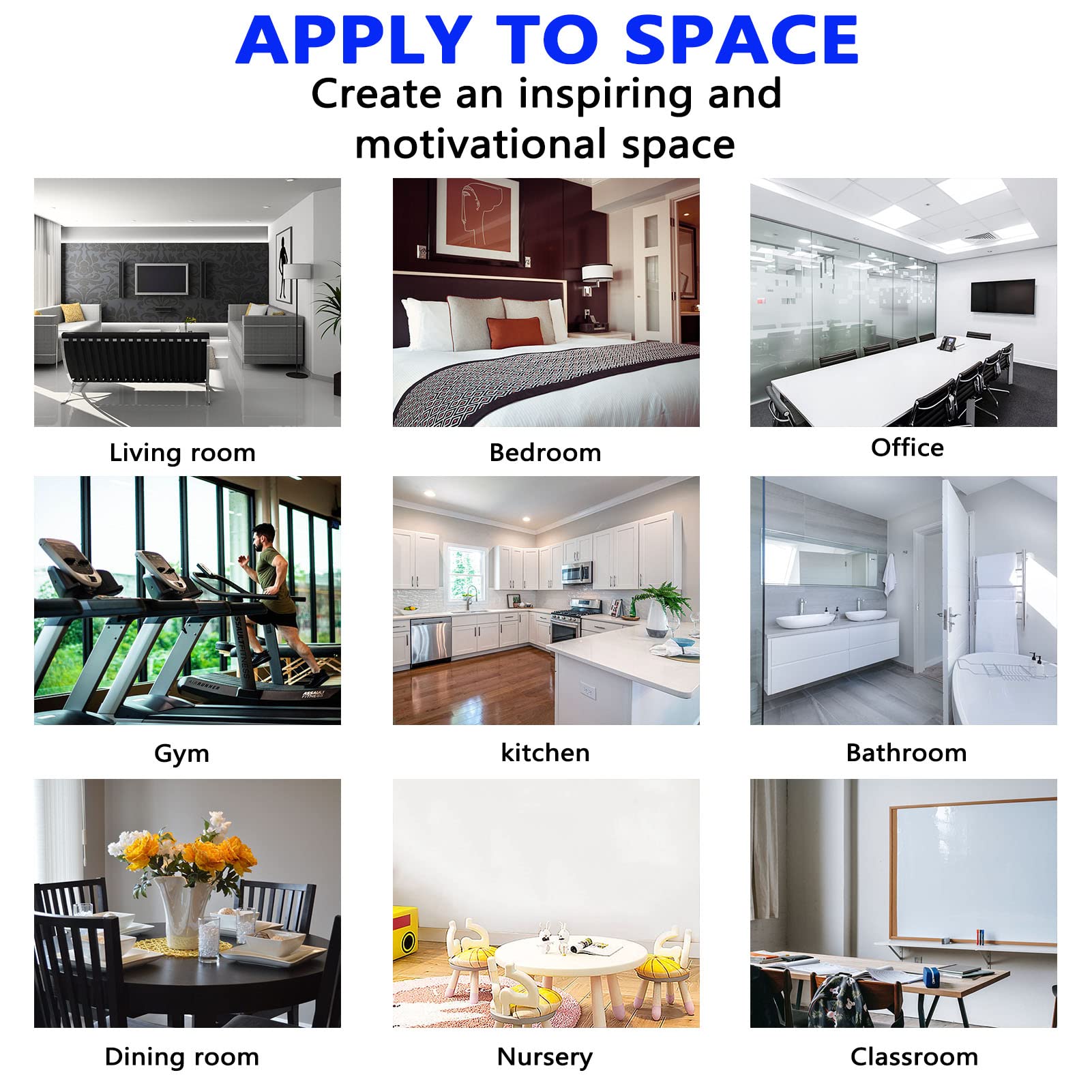 Wall Decal Stickers, Gym Wall Decals, (Easy To Apply), Vinyl Wall Decor Art Motivational Sports Quotes Inspirational Garage Offi